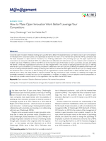 How to Make Open Innovation Work Better? Leverage Your Competitors